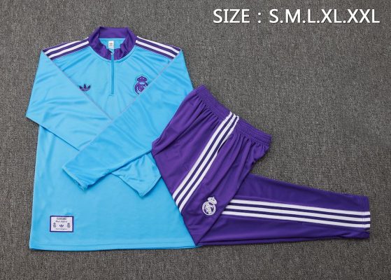 Mens Real Madrid 2025/26 Half-Zip Sweater+Pant 815 - Image 3