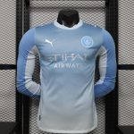 Mens Manchester City 2026/27 Home Long Sleeve Jersey Player Version
