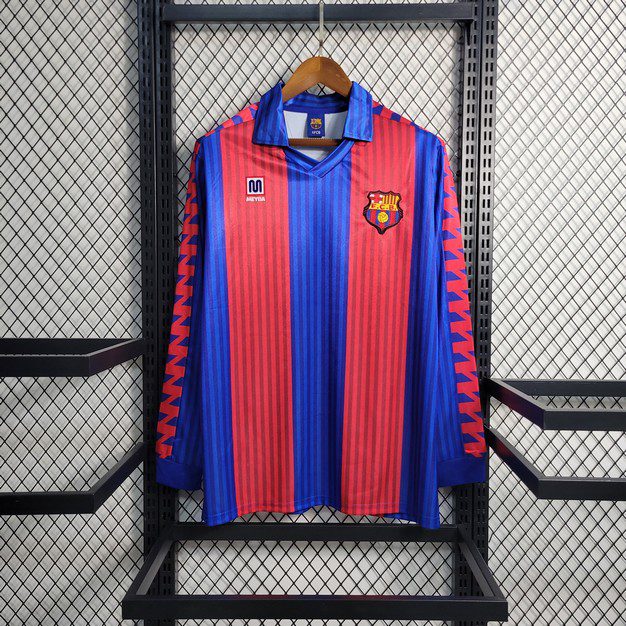 Barcelona-199192-home-Long-Sleeve-Retro-Jersey-58223.jpg Retro Barcelona 1991/92 Home Long Sleeve Jersey - Image 1