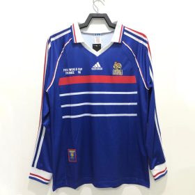 Retro France 1998 World Cup Home Long Sleeve Jersey