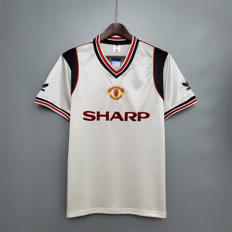 Manchester-United-1985-white-Retro-Jersey-52603.jpg Retro Manchester United 1985 White Jersey - Image 1