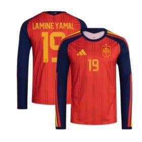 Mens Spain 2026 World Cup Home Long Sleeve Jersey españa